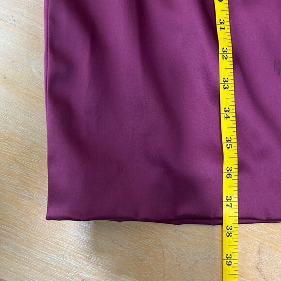 Talbot Runhof Cocktail Dress Sz 10/12 Burgundy Ruched Sheath Luxury Gala Yacht - Picture 13 of 13